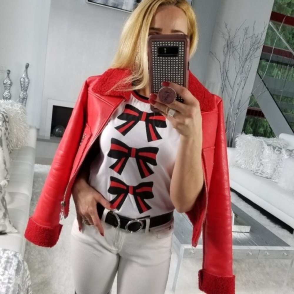 LONDON Bow Print Casual Womens top - Picture 2 of 5